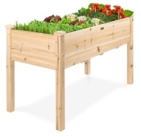 Raised Garden Bed, Elevated Wood Garden Planter Stand, 34x18x30in