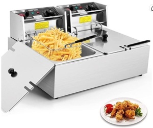 Hopekings Commercial Deep Fryer with Baskets & Lids, Appears New