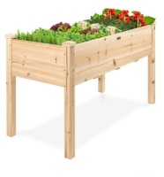Raised Garden Bed, Elevated Wood Garden Planter Stand, 48x24x30in