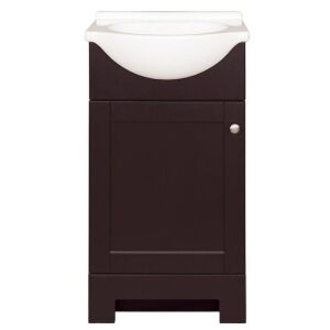 Style Selections Euro 19-in Espresso Single Sink Bathroom Vanity with White Cultured Marble Top - Broken Kick Plate