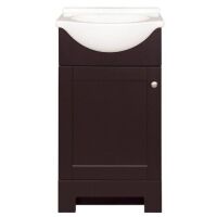 Style Selections&nbsp;Euro 19-in Espresso Single Sink Bathroom Vanity with White Cultured Marble Top - Broken Kick Plate