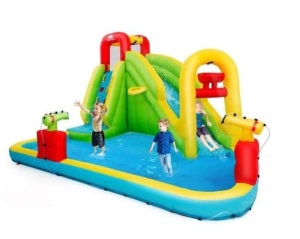 Multi-Color Inflatable Water Slide Kids Bounce House without Blower, Appears New, Retail $267.88