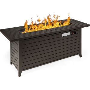 50,000 BTU Rectangular Propane Gas Fire Pit Table w/ Storage, Cover - 57in