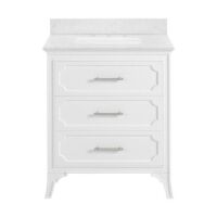allen + roth&nbsp;&nbsp;Helena 30-in White Undermount Single Sink Bathroom Vanity with Carrara Engineered Marble Top - Crack on Bottom of&nbsp;Sink&nbsp;