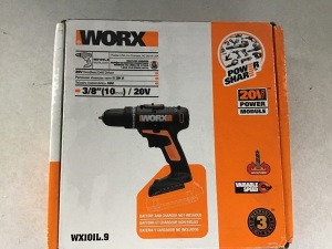 Worx, 20V, Cordless Drill Driver, 3/8", WX101L.9, Like New, Retail - $49.97