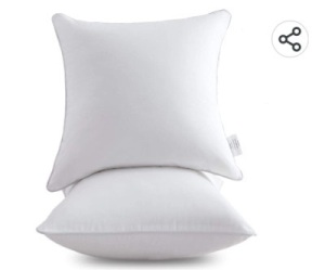 Oubonun 22 x 22 Pillow Inserts (Set of 2) - Throw Pillow Insertswith 100% Cotton Cover - 22 Inch Square Interior Sofa PillowInserts - Decorative Pillow Insert Pair - White Couch Pillow, Like New, Retail - $31.44