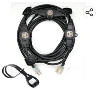 Yodotek 25FT 12 Gauge Outdoor&nbsp;Power Extension Cord FourOutlet Cable.Multiple Evenly-&nbsp;Spaced Plug Ideal for&nbsp;Landscaping Light, Stage&nbsp;Backline, Holiday Decoration and&nbsp;Christmas, UL Listed Cord, Like New, Retail - $41.88