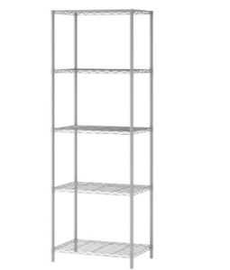 HOMEFORT 5-Tier Wire Shelving 5 Shelves Unit Metal Storage RackDurable Organizer Perfect for Pantry Closet Kitchen LaundryOrganization in Grey,21"Wx14" ,Dx61"H, Like New, Retail - $56.99