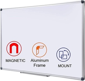 48 × 36-in Magnetic Dry Erase Board with Pen Tray| AluminumFrame Portable Wall Large Whiteboard Message MAGNETIC AluminumFrame MOUNT Presentation Board for Office & Classroom, Like New, Retail - $69.99