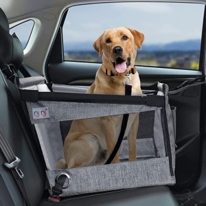 Dog Car Seat for Pet Travel with Waterproof Pad, Half seat DogHammock,Harness Hook, Breathable Mesh, and AdjustableBackseat Safety Belt, Small, Medium, Large, Like New, Retail - $44.99