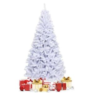 6ft Unlit Hinged Artificial Christmas Tree with Metal Stand