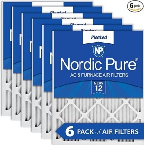 Nordic Pure 20x30x1 MERV 12 Pleated AC Furnace Air Filters 6 Pack, Like New, Retail - $68.30