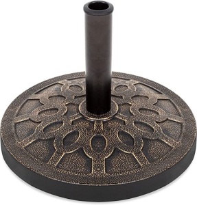 Best choice Products, 18", 29lb, Heavy-Duty Steel Umbrella Base Stand for Patio, Rustic Bronze, Like New, Retail -$42.99