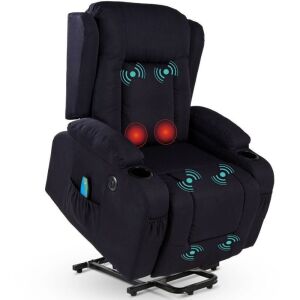 Electric Power Lift Recliner Massage Chair w/ Heat, USB Port, Cupholders