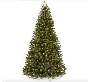 6' Pre-Lit Artificial Spruce Christmas Tree w/ Foldable Metal Base