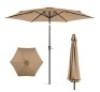 Outdoor Steel Market Patio Umbrella Decoration w/ Tilt, Crank Lift - 10ft, Tan