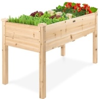Raised Garden Bed, Elevated Wood Garden Planter Stand, 34x18x30in