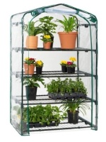 4-Tier Mini Portable Indoor Outdoor Greenhouse w/ Steel Shelves - 40in