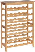 SONGMICS 42-&nbsp;Bottle Wine Rack&nbsp;Free Standing&nbsp;Floor. 7-Tier&nbsp;Display WineStorage Shelves&nbsp;with Table Top,&nbsp;Roll over in&nbsp;Bamboo Wobble-&nbsp;Free Bottle Holder&nbsp;for Kitchen Bar&nbsp;Dining Room&nbsp;Living Room,&nbsp;Natural, Like New, retail - $69.99