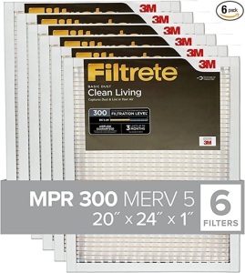 3M, Filtrete 20x24x1, AC Furnace Air Filter, MPR300, Clean Living, New, Retail - $38.13