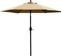 Sunnyglade 7.5' Patio&nbsp;Umbrella Outdoor&nbsp;Table Market Umbrellawith Push Button&nbsp;Tilt/Crank, 6 Ribs (Tan), Like New, Retail - $43.99