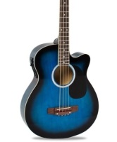 Acoustic Electric Bass Guitar w/ Equalizer, Truss Rod, Blue&nbsp;
