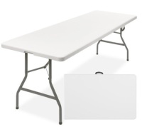 8ft Portable Folding Plastic Dining Table w/ Handle, Lock