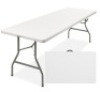 8ft Portable Folding Plastic Dining Table w/ Handle, Lock