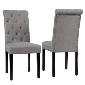 Set of (2) Tufted Dining Chairs