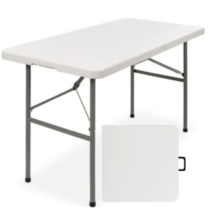 4ft Portable Folding Plastic Dining Table w/ Handle, Lock