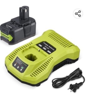 5000mAh P102 Battery Replacement for Ryobi 18V Lithium Battery with Ryobi 12V- 18V Charger for ONE + P108 P107 P104 P105 P103 ToolsCharger with 260051002 P117 P118 P113 BCL1418, Like New, retail - $64.99