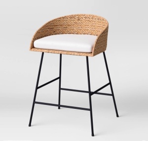 Lands Woven Backed Counter Height Barstool with Cushion- Threshold , Like New, Retail - $120