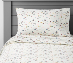 Twin City Cars Cotton Sheet Set - Pillowfort, Like New, retail - $20