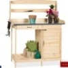 Best Choice Products,&nbsp;Garden Wooden Potting Bench w/ Metal Table Top - Natural, Like New, retail - $109.99