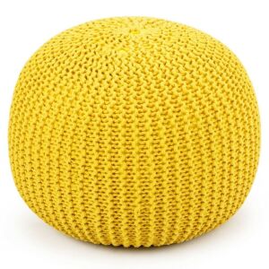 Hand-Knitted Pouf Ottoman