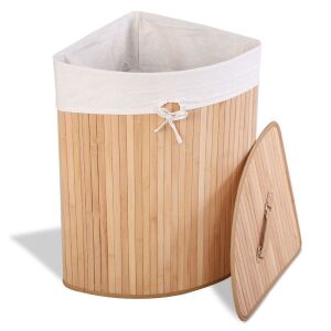 Corner Bamboo Hamper/Laundry Basket