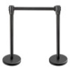New Star Foodservice 54590 Stanchions, 36-Inch Height, 6.5-Foot Retractable Belt, Set of 2, Black. Appear New
