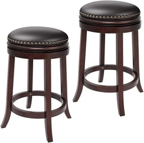 Set of (2) 25 inch Round Stools. Appear New