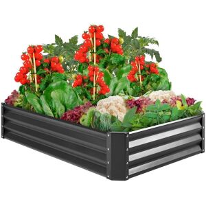 Outdoor Metal Raised Garden Bed for Vegetables, Flowers, Herbs