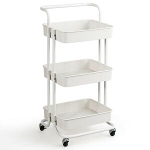 3-Tier Utility Cart Storage Rolling Cart with Casters