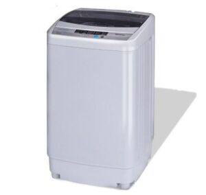 COSTWAY 1.6 Cu.ft Portable Spin Compact Washing Machine Full Automatic Top-loading LED Display