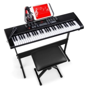 61-Key Beginners Electronic Keyboard Piano Set w/ 3 Modes, Microphone, Powers On, Appears New, Retail $124.99