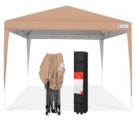 Outdoor Portable Pop Up Canopy Tent w/ Carrying Case, 10x10ft, Tan