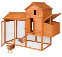 Multi-Level Wooden Chicken Coop - 80in