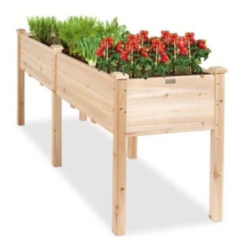 Raised Garden Bed, Elevated Wood Garden Planter Stand - 72x24x30in