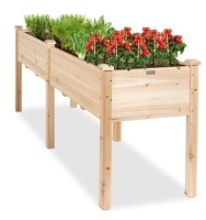 Raised Garden Bed, Elevated Wood Garden Planter Stand - 72x24x30in