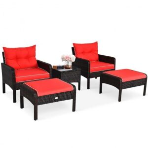 5-Piece Patio Furniture Set with Cushions