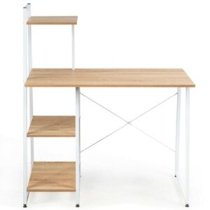 Compact Computer Desk with 4-Tier Shelves