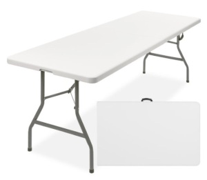 8ft Portable Folding Plastic Dining Table w/ Handle, Lock
