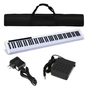 88-Key Portable Electronic Piano with Pedal and Carrying Case